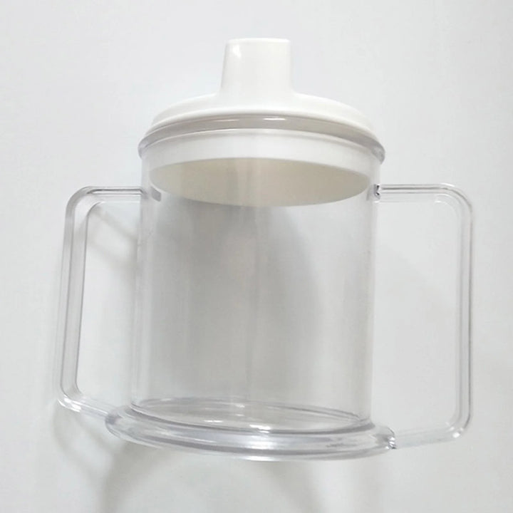P4TC Dual-Handle Clear Sippy Cup – 10 oz Spill-Resistant Drinking Mug for Elderly, Disabled, Children & Patients

