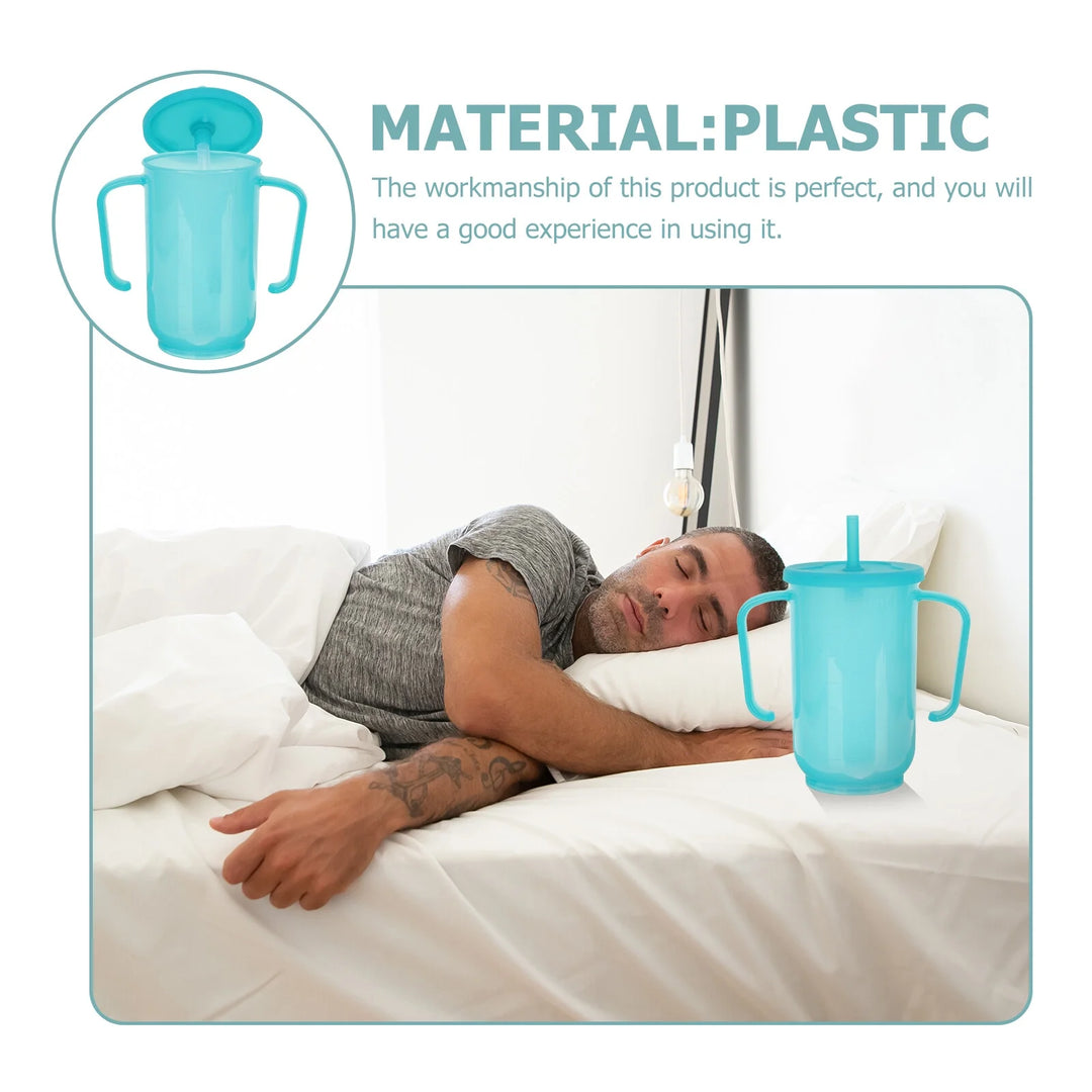 P4TC Adult Sippy Cup – Spill-Proof Feeding Cup with Straw for Elderly, Disabled & Bedridden | Easy-Grip Convalescent Drinking Cup