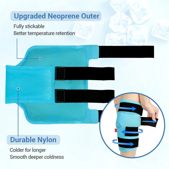 P4TC – Large Reusable Knee Ice Pack | Cold Therapy Wrap for Pain Relief, Swelling & Injuries