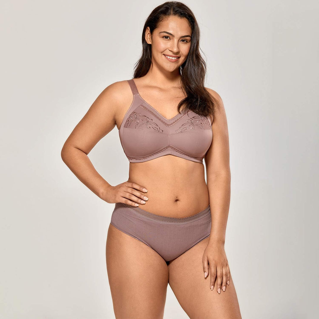 Women'S Mastectomy Pockets Wireless Post-Surgery plus Size Cotton Sleep Bralette Bra