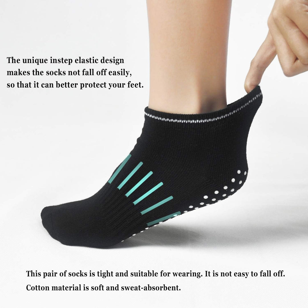 anti Slip Non Skid Slipper Yoga Socks with Grips Sticky Home Hospital Athletic Socks for Adult Women