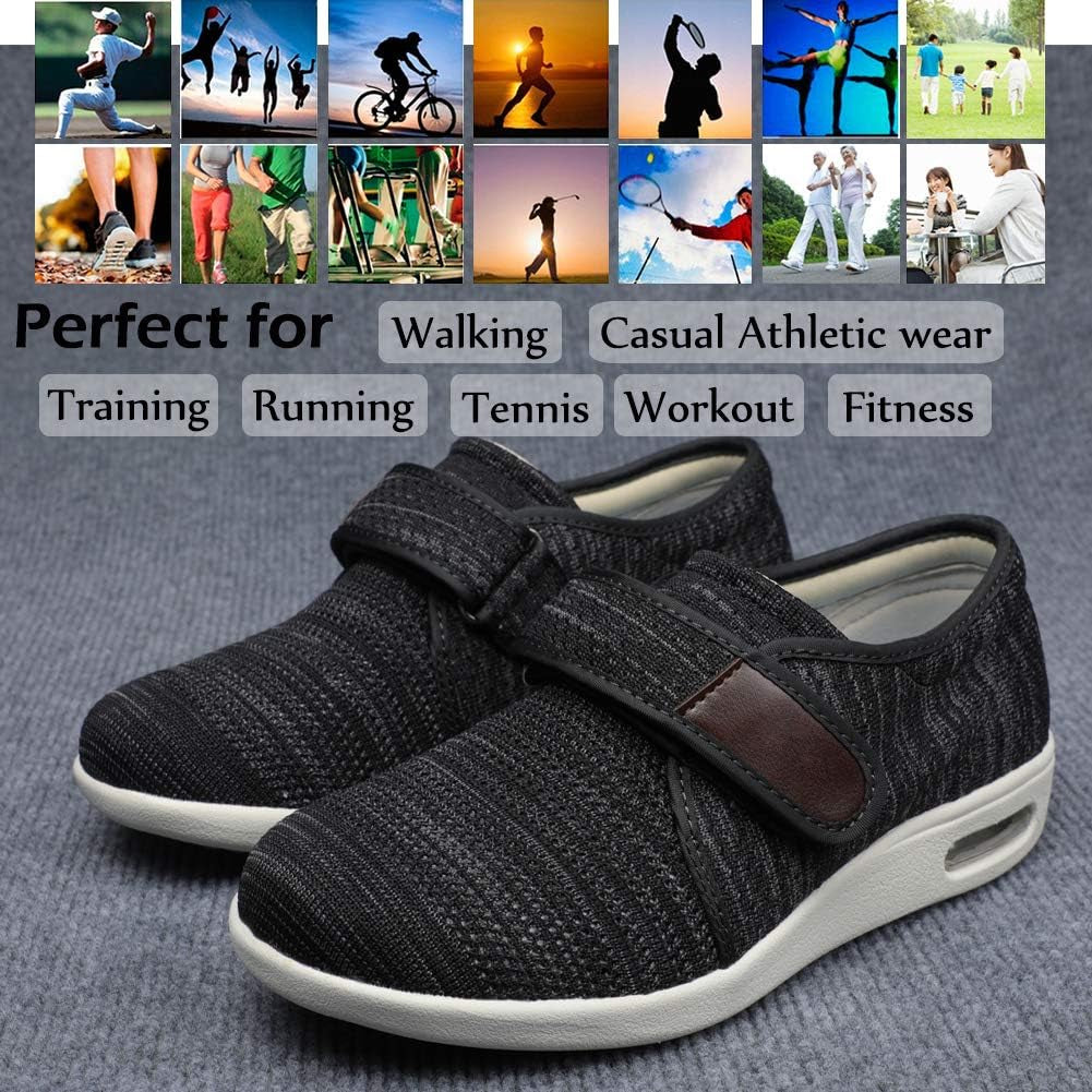 Women'S Extra Wide Shoes with Adjustable Strap Wide Width Sneakers Arthritis Edema Walking Shoes for Elderly Diabetic