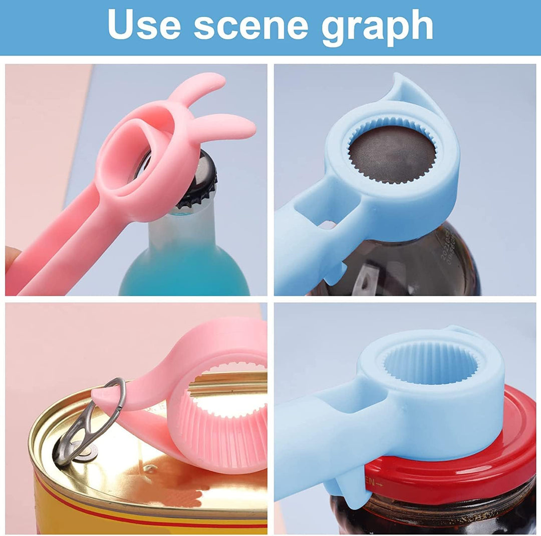 4-in-1 Multifunction Bottle Opener – Easy Grip, Pink | For Disabled, Elderly & Everyday Use | Selected by P4TC