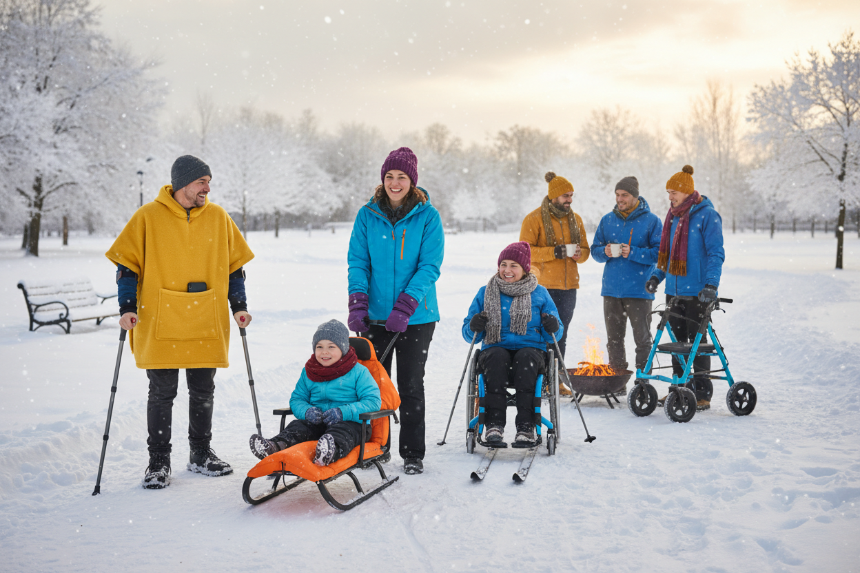 P4TC adaptive products, normal everyday winter setting with vibrant colors, make  image small to fit banner.