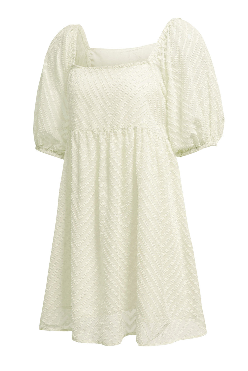 P4TC Square Neck Puff Sleeve Babydoll Mini Dress