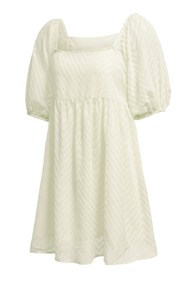 P4TC Square Neck Puff Sleeve Babydoll Mini Dress