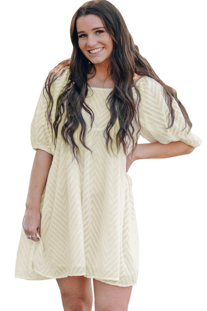 P4TC Square Neck Puff Sleeve Babydoll Mini Dress
