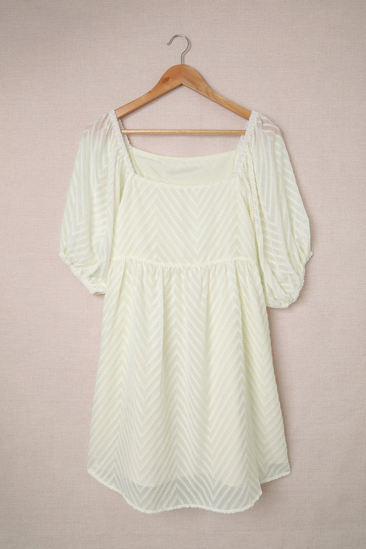 P4TC Square Neck Puff Sleeve Babydoll Mini Dress