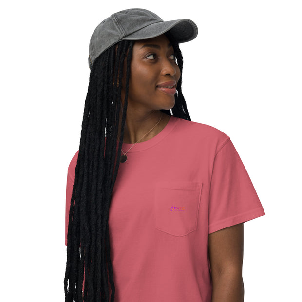 P4TC Unisex garment-dyed pocket t-shirt